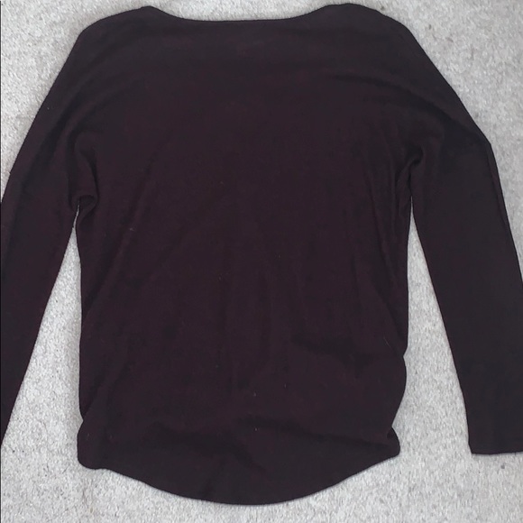 Dry Goods deep burgundy long sleeve v-neck blouse - Picture 3 of 3